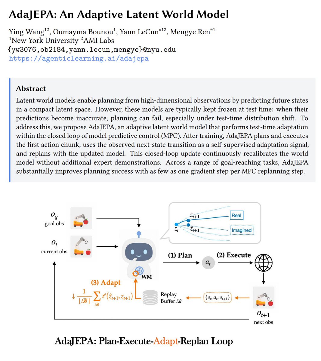 yingwww_'s tweet photo. Join us on Oct 10 if you’re a world model lover in SF! I will share our ICML paper on representation learning for WMs and recent work AdaJEPA. Excited to attend my first reading club 📚! https://t.co/3vacxpJbht