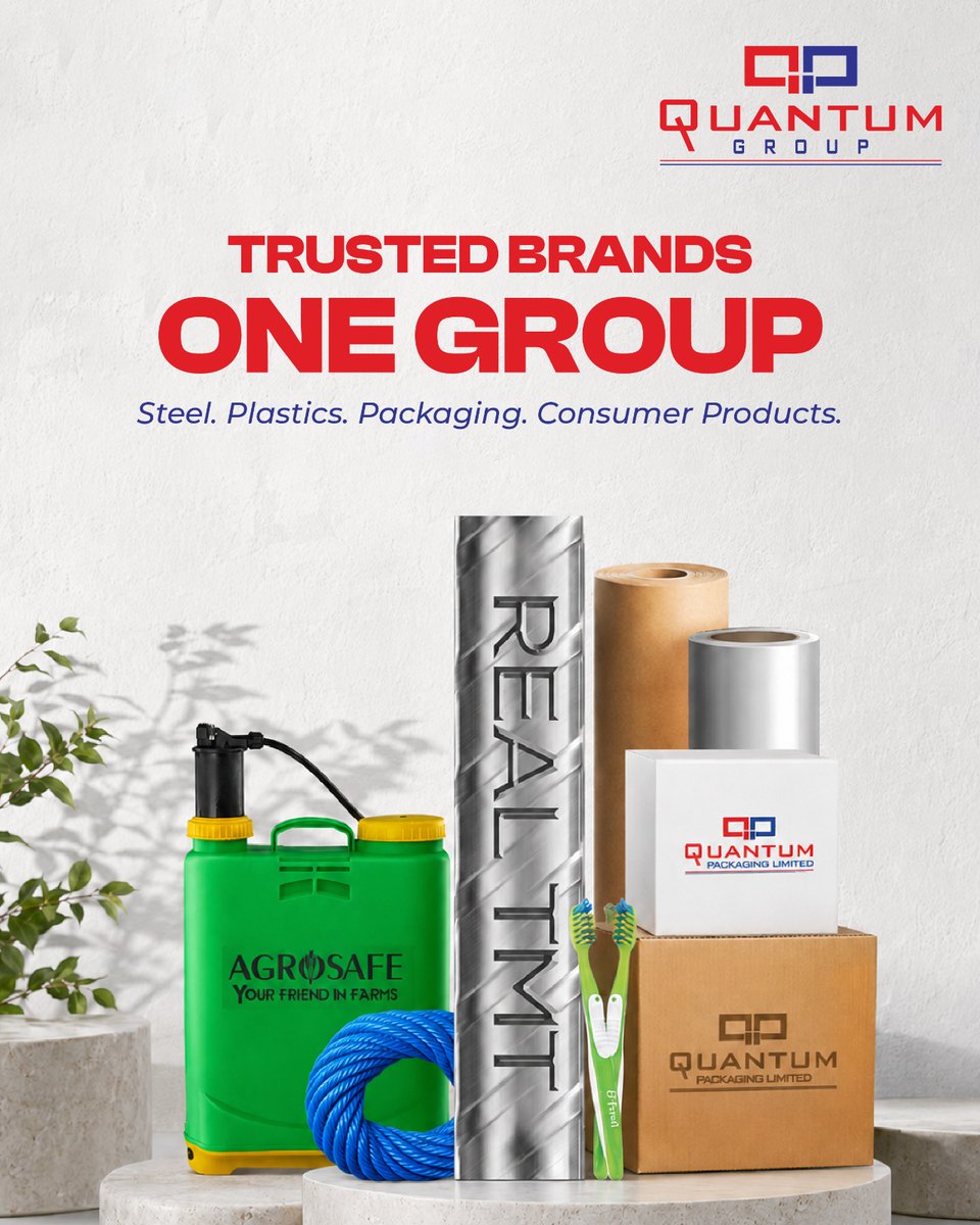 QuantumGroupNig's tweet photo. Sourcing products shouldn't slow your business down. Quantum Group brings together trusted brands across steel, plastics, packaging, and consumer products- all under one reliable name.
One group. Zero compromise.
#QuantumSteels #QuantumPackaging #QuantumConsumer #QuantumPlastic https://t.co/H6QB4mKrcA