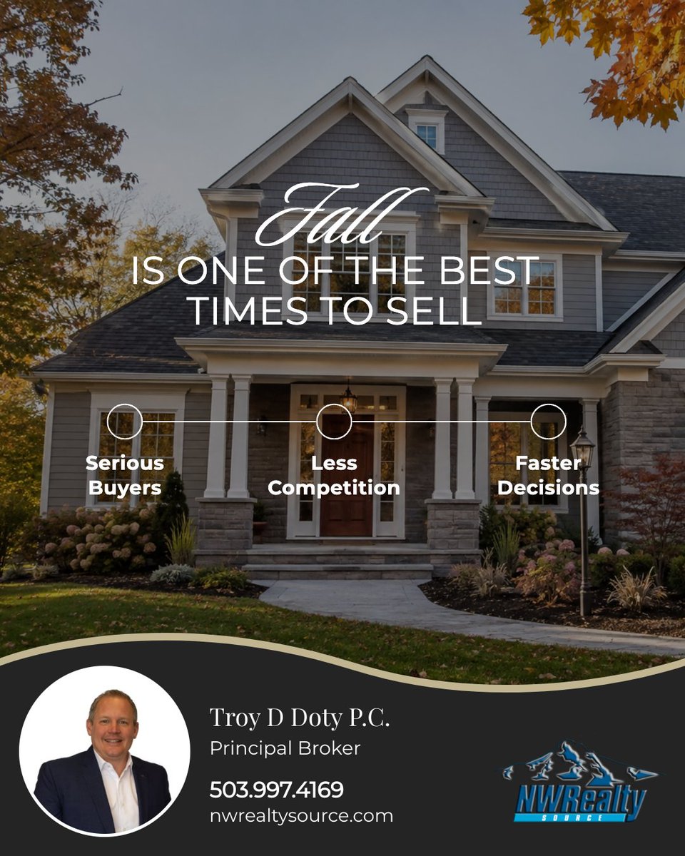 TroyDDoty's tweet photo. Fall can be one of the smartest seasons to sell. Buyers in the market right now are often more motivated, inventory is typically tighter, and the season’s warmth can make your home feel especially inviting. Curious how your home could stand out this fall?

#troydotyrealtor https://t.co/Y8BDokhHbZ