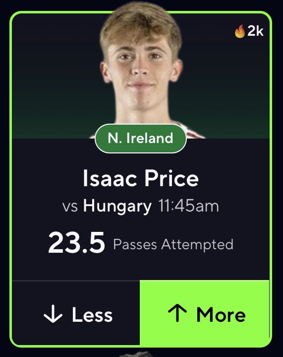 bearpropsdfs's tweet photo. The Price is right 📈

I. Price O 23.5 Passes Attempted

Prizepicks is sharp no doubt but he doesn’t get subbed off and at home he’s generally over this line (unless he’s against LUX)

Data Powered by @pickfinderapp 📊

10% OFF ANY PACKAGE with code BEAR 🐻 
👉🔗 https://t.co/OrMc1MrJdM