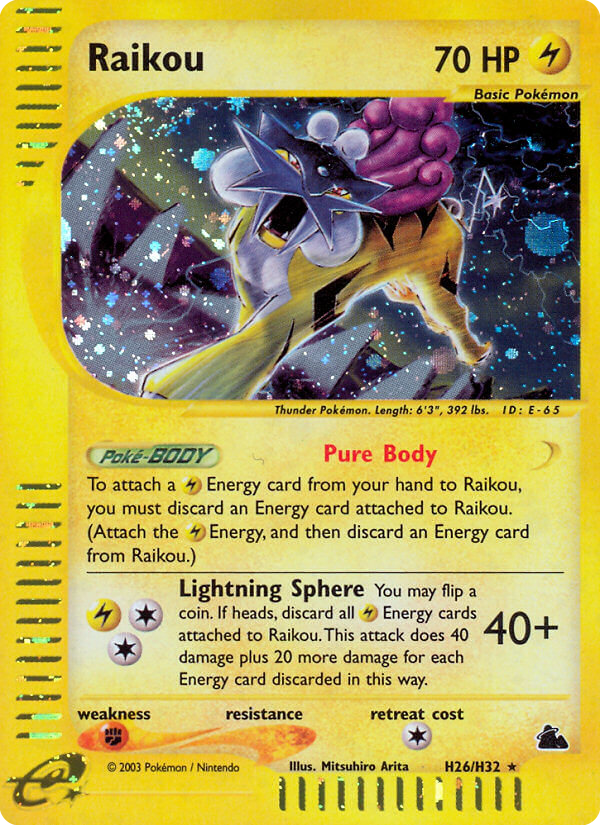 pokedigs's tweet photo. Crystal Celebi. Skyridge, 145/144. 2003.

Crystal Golem. Skyridge, 148/144. 2003.

Raikou. Skyridge, H26/H32. 2003.

Illus. Mitsuhiro Arita. https://t.co/Ki8edNjraC