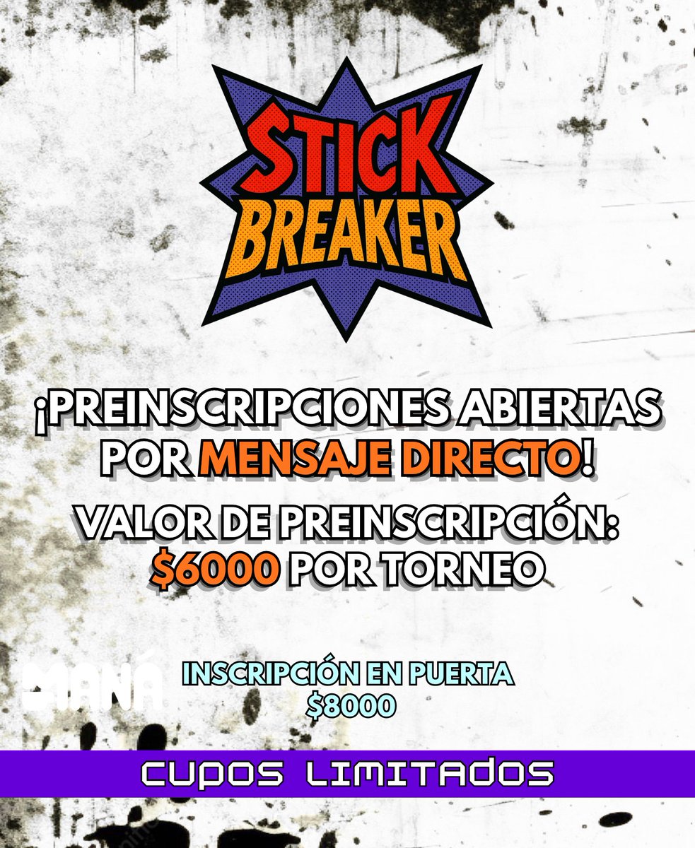 StickBreakerLP's tweet photo. 🔥 SE VIENE EL STICK BREAKER #6 🔥
 Está vez los protagonistas son Guilty Gear Strive y Ultimate Marvel vs Capcom 3  

Ya están abiertas las inscripciones.  Pueden hacerlo por mensaje directo en Instagram, Twitter o por Discord

#GuiltyGearStrive #UMVC3 #FightingGames #Argentina https://t.co/FmAXMjTWSd