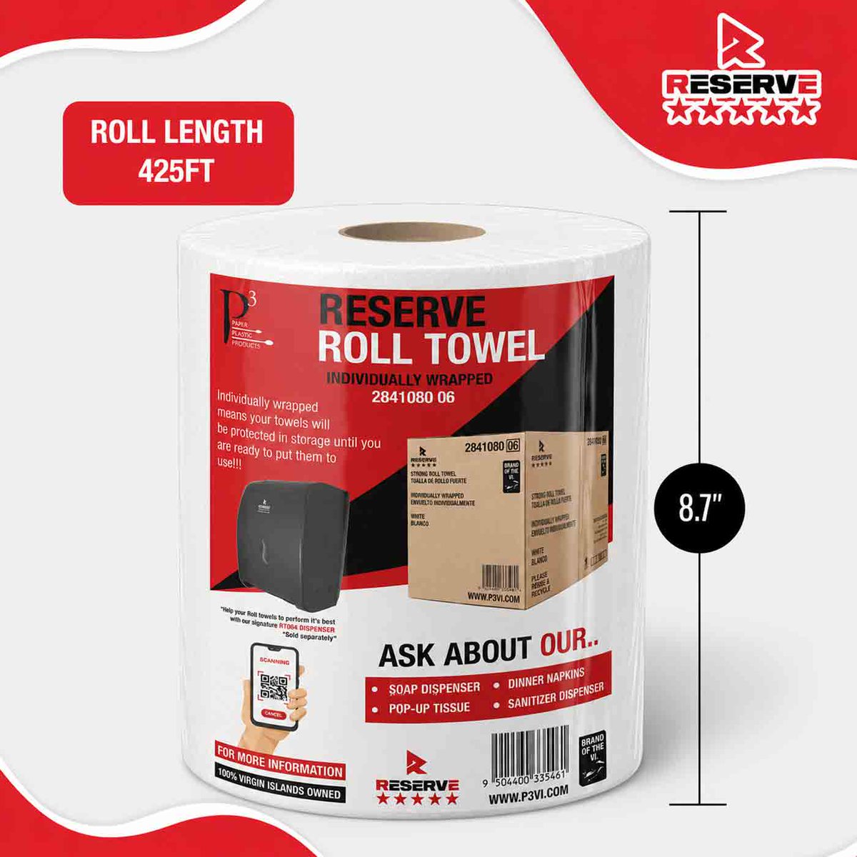 plasticpro3's tweet photo. Reserve Roll Towel 6/425ft  long rolls for VI restrooms, kitchens &amp; hotels.

Available now — https://t.co/gjazQ0ZdGb
Call/WhatsApp: +1 284 442 3331 | +1 284 542 3331
P3 Paper Plastic Products — Great Products. Better Service.
#Reserve #P3VI https://t.co/ev2Oez1vTr