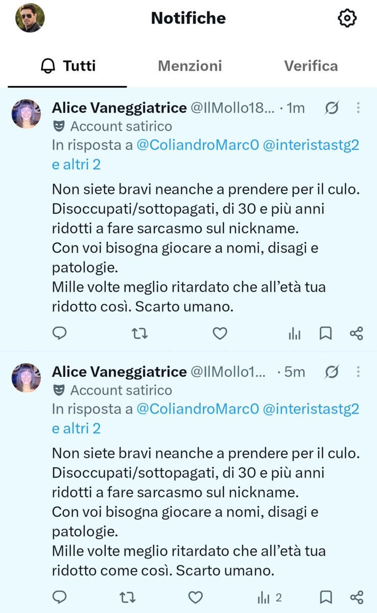 ColiandroMarc0's tweet photo. @Interistastag1 @IlMollo18336 @interistastg2 @Inter2stella Mi sa che si è innervosito un pochino  tanto da fare due post identici di puro fumo 
Ahahahahahahah
Mandato ai matti con due frasi https://t.co/nX9kW6pZyG