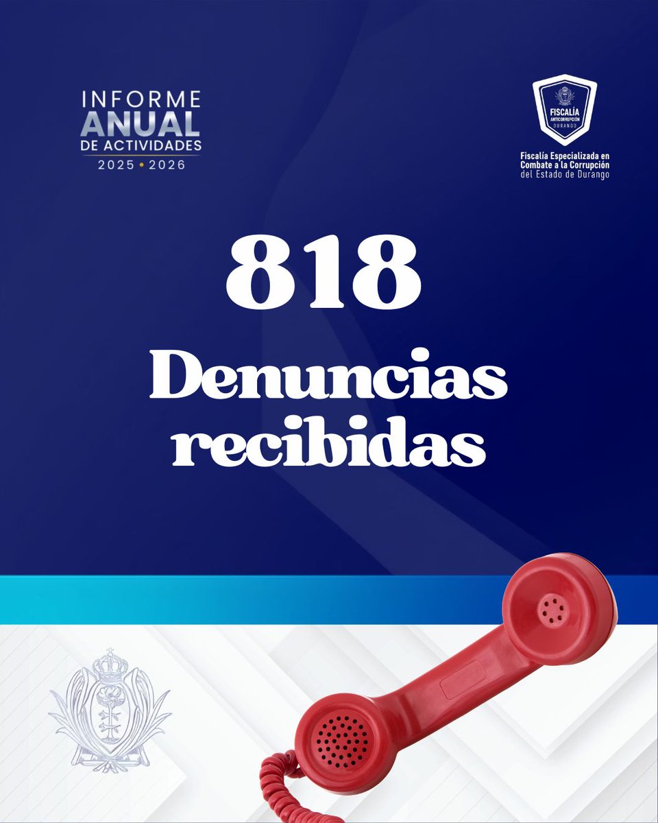 FECCED's tweet photo. 818 denuncias recibidas
📢 Cada denuncia aporta información para actuar frente a posibles hechos de corrupción. 
59.51% de las denuncias fueron presentadas por la ciudadanía
🙋 La participación ciudadana es fundamental para detectar y denunciar posibles actos de corrupción. https://t.co/RnJoaZEnzT