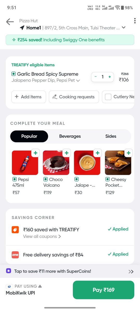 samal_anshuman's tweet photo. @SwiggyCares Here check the image. 
Same item in Zomato Rs.179 and after 120 discount final price is Rs.106

In Swiggy same item is Rs. 266 and after discount of 160 final price is Rs.169

So my question is why there is so much price difference. Stop making fool to customers. https://t.co/cDw2edJkeq
