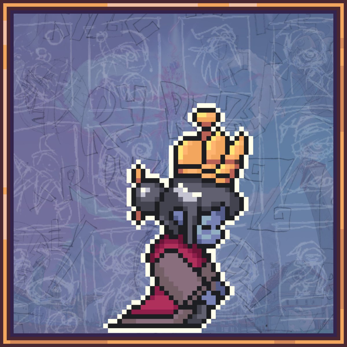 IdomiGames's tweet photo. This is the Deacon! They are one of the first NPCs one will encounter in Ryze.  
Why are there two versions, you ask?   
Well... join the playtest on Steam and find out for yourself!  

#pixelart #pixels #gameart #indiegame #conceptart https://t.co/W9wAHHtruX