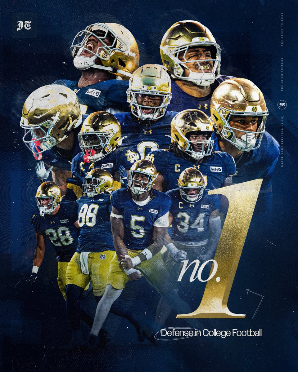 theirishtribune's tweet photo. 𝐀 𝐃𝐞𝐟𝐞𝐧𝐬𝐞 𝐫𝐢𝐬𝐞𝐧 𝐟𝐫𝐨𝐦 𝐭𝐡𝐞 𝐚𝐬𝐡𝐞𝐬.

Notre Dame has the No. 1 Total Defense in College Football, according to NCAA statistics. https://t.co/zlcInMkvg0