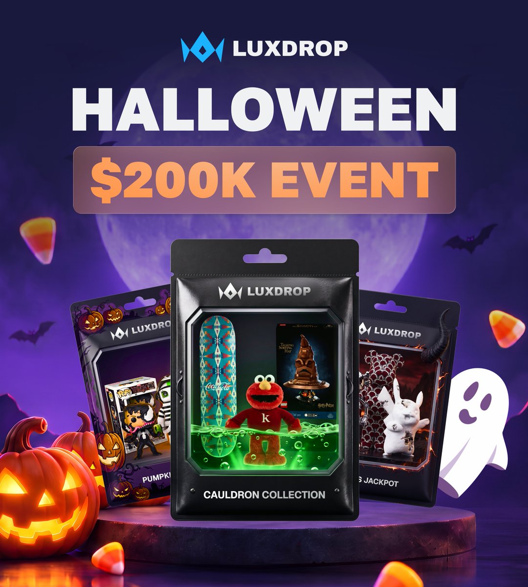 LuxDropCom's tweet photo. 🎃 $200,000 HALLOWEEN EVENT IS NOW LIVE! 🎃

Halloween has officially taken over LuxDrop! We’re kicking off spooky season with a $200,000 event running all month long.

More info: https://t.co/Z26KXoyiTW https://t.co/iVxya4DNjr