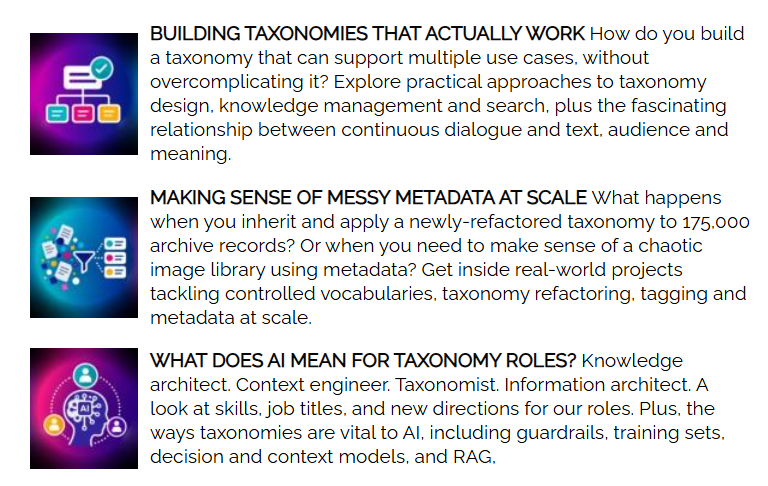 IntLibIntl's tweet photo. NEXT WEEK, 7 OCTOBER | ONLINE | HALF DAY
Bite-sized Taxonomy Boot Camp - practical taxonomy problems, real examples, proven solutions. From image libraries to the Coca-Cola archives, see how other practitioners tackle the challenges. Tickets here: https://t.co/9vh4gYbKp0 https://t.co/plqTwC9A2W