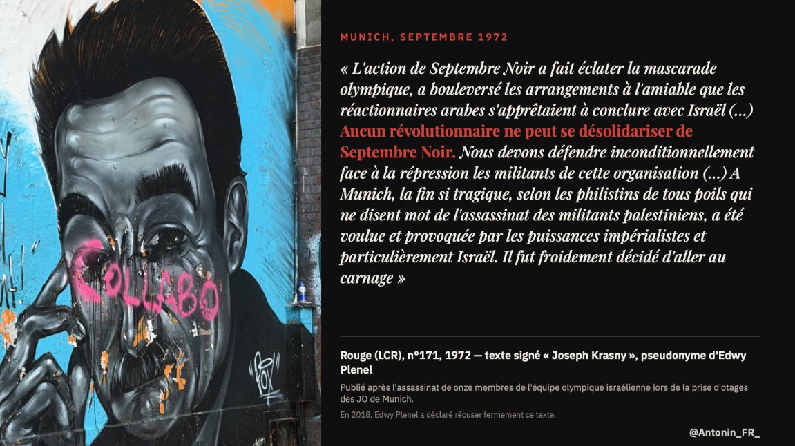 Antonin_FR_'s tweet photo. Edwy Plenel, qui a défendu le massacre des Israéliens lors des JO de Munich en 1972 accuse Bardella d'avoir été soralien lorsqu'il était MINEUR.

Sans même parler de la véracité des propos, la ficelle est tellement grosse et ridicule. La lutte contre l'antisémitisme mérite mieux. https://t.co/rWd2qoUTrz