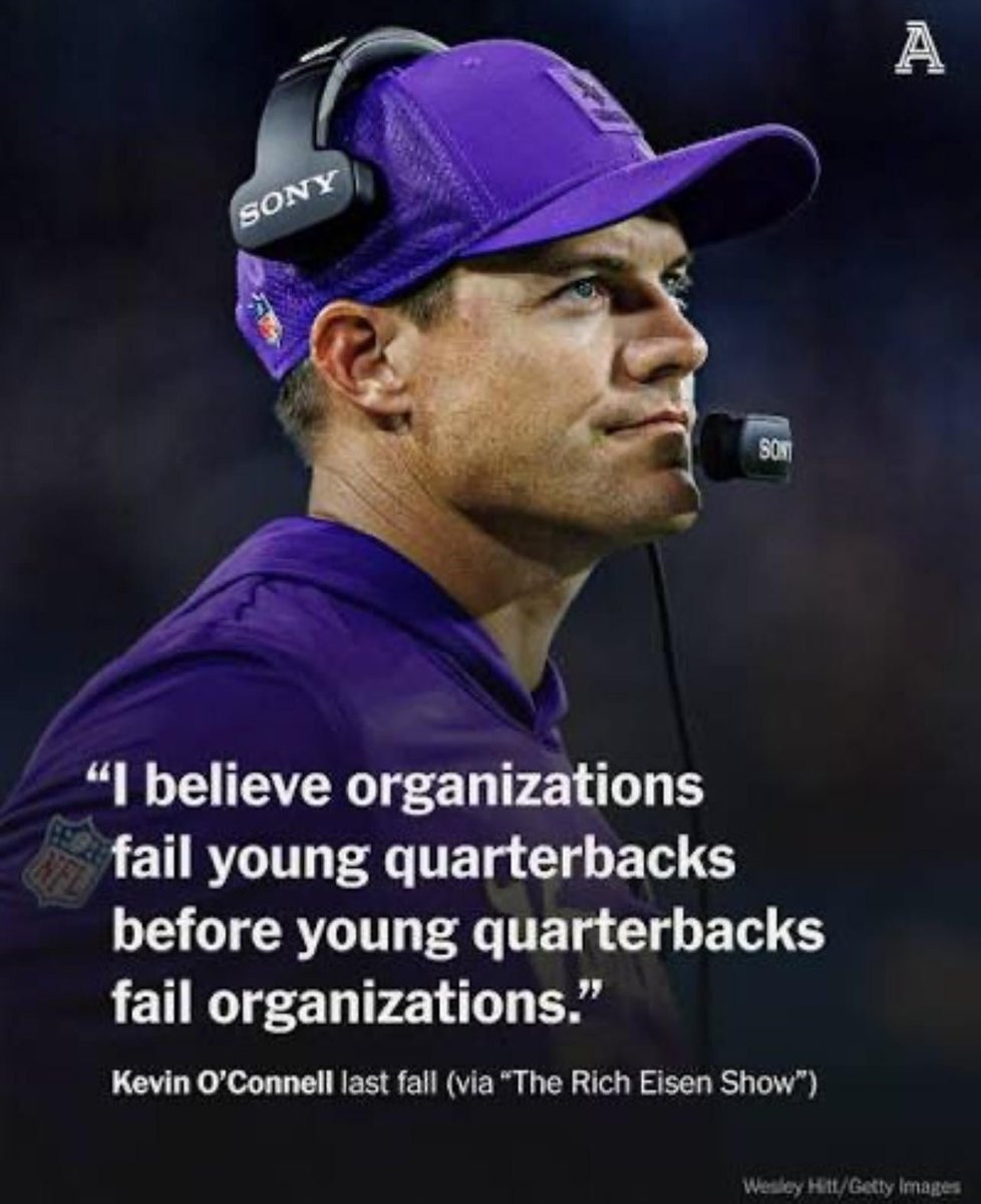AbelParry's tweet photo. @Vikings Organizations fail young quarterbacks... exactly what happened here. Get O'Connell out of here! Completely blundering the development of his consensus top 10 hand picked QB. https://t.co/2uEWEqhxia