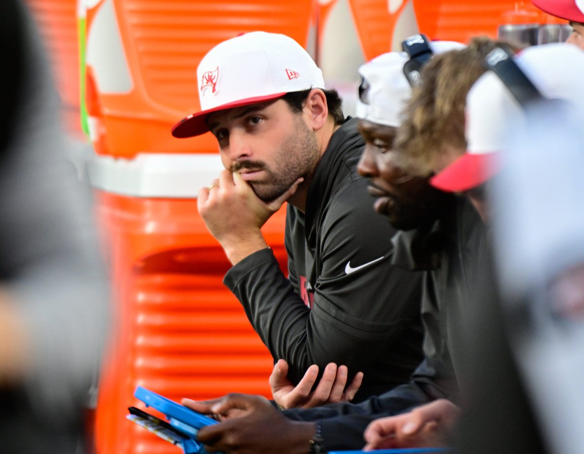 ASaunders_PGH's tweet photo. The #Steelers will not face Baker Mayfield in Week 6, as #Buccaneers head coach Todd Bowles said today that he will miss at least the next three weeks.

Undrafted rookie Jalon Daniels is the Tampa Bay backup. https://t.co/Itc1SWkf1o