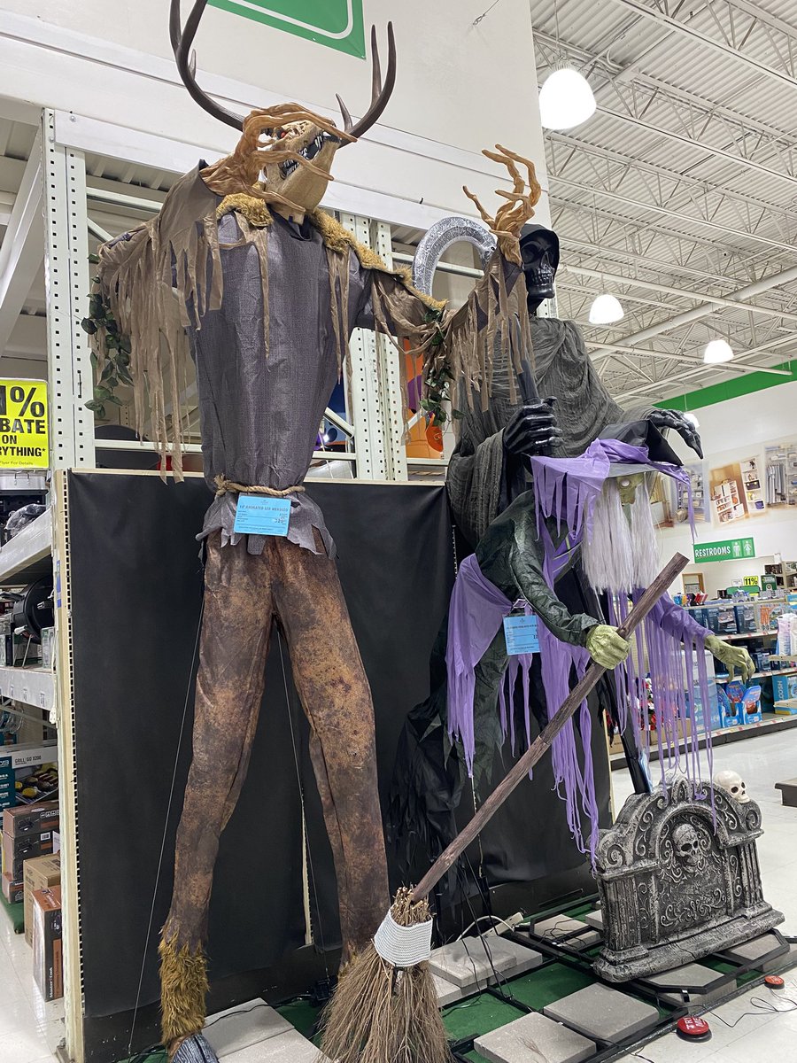 FrankBr05713205's tweet photo. Christmas is on full display at Menards and it’s not even October yet and of course the Halloween stuff is still there too. Is it just me or is it kind of bothersome to you too, that the stores put up Christmas so early? it just seems like greed to me. https://t.co/oLk73G14wC