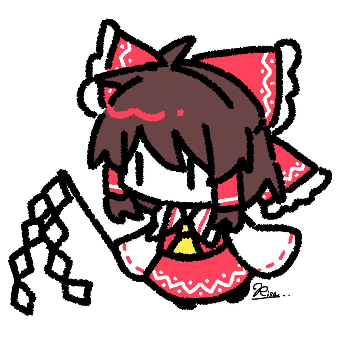 RISA_mashu's tweet photo. ﾐﾆ霊夢 https://t.co/qYouU9o1mu
