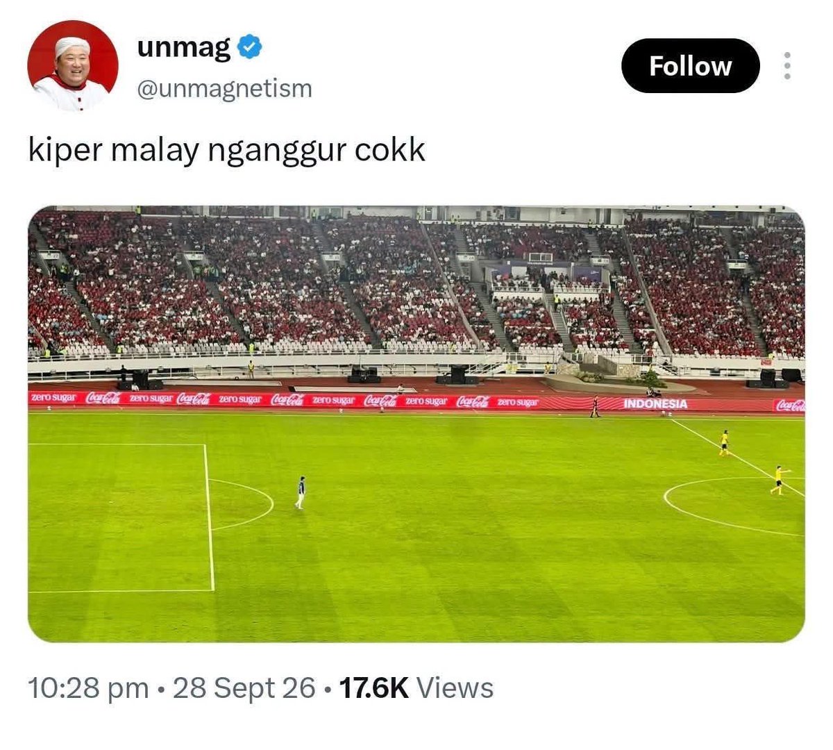 ChipsetForce's tweet photo. @nugieszz @OnefootballM Sebenar nya 10 vs 10 ,kayaknya keeper malaysia santuy enggak main https://t.co/o35pEpylyF