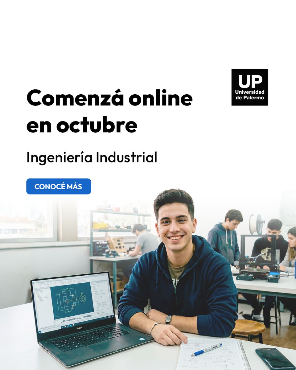 UPingenieria's tweet photo. ⚙️ Las fábricas del futuro no se construyen solas: alguien tiene que diseñar cómo funcionan y optimizar cada proceso.

En octubre podés iniciar Ingeniería Industrial en la UP.

Conocé más 👉 https://t.co/CssFJmNb3Y https://t.co/ce9PTNEneO