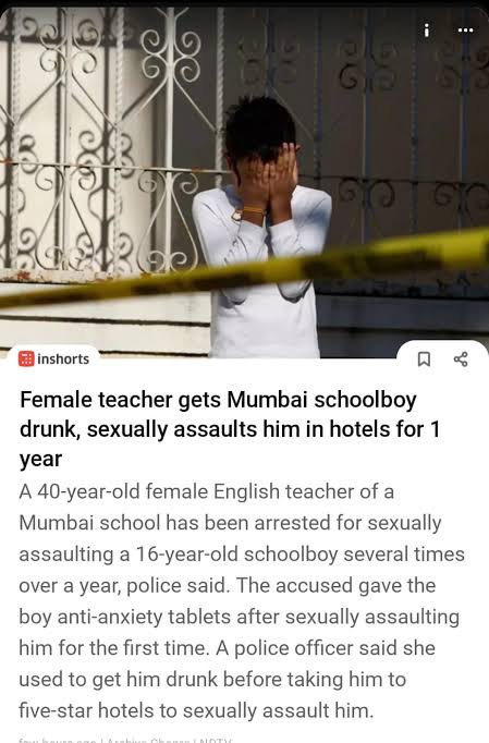 Purush576's tweet photo. @burntoutshrimp @YuktaKashy67691 @black_monk1248 @areeeyaaarrr Than you are ignorent,there are many cases of women mostly teachers sexually assaulted and raped male students, but no one take it seriously infact people will rather see it as fun making filthy jokes on it. https://t.co/jkhFvzrGHt