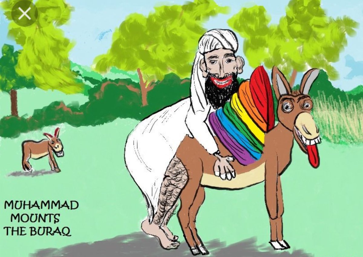 arthurmartian's tweet photo. @elitekafir Mohammed rides his donkey. F Islam https://t.co/W4kC8ZyeRa