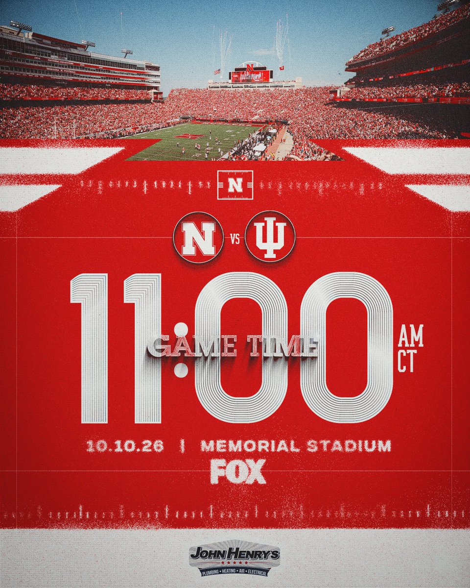 HuskerFootball's tweet photo. Early kick with the Hoosiers. ⌚️📺 https://t.co/3OSEFfNi7I