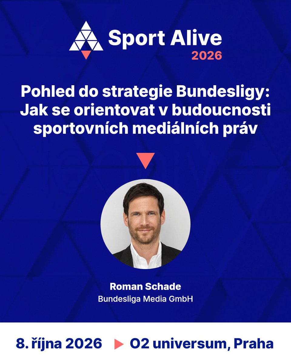 sport_alive's tweet photo. ⚽ Jak @Bundesliga_DE vydělává na svém obsahu a kam směřuje budoucnost sportovních mediálních práv? Dr. Roman Schade, Head of Audiovisual Rights and Media Business v Bundesliga Media, nabídne exkluzivní pohled do strategie DFL a toho, jak jedna z nejsledovanějších fotbalových soutěží světa zhodnocuje svá mediální práva.

🇬🇧 Prezentace i diskuze proběhnou v angličtině.

🎟️ Vstupenky ➡️ https://t.co/HWrZpmQGTc
⏰ Časový harmonogram ➡️ https://t.co/VArX9V1lXJ
📢 Témata konference & speakeři ➡️ https://t.co/4iM8ablIA2
