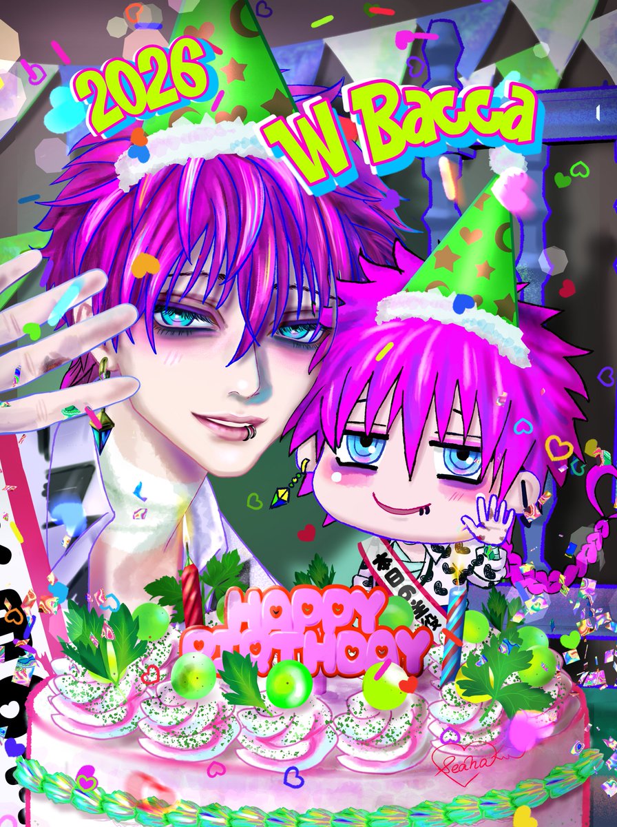 Seana_verse's tweet photo. ミニバッカくんも約1年前誕生しました！
おめでとう！！パセリケーキ！！

Wバッカでムギュと🫶

子供用の椅子の上に立ってますw
（子供用の椅子というのは彼には内緒でお願いします!!!）

#しなパレ https://t.co/2pvWu4i6fI