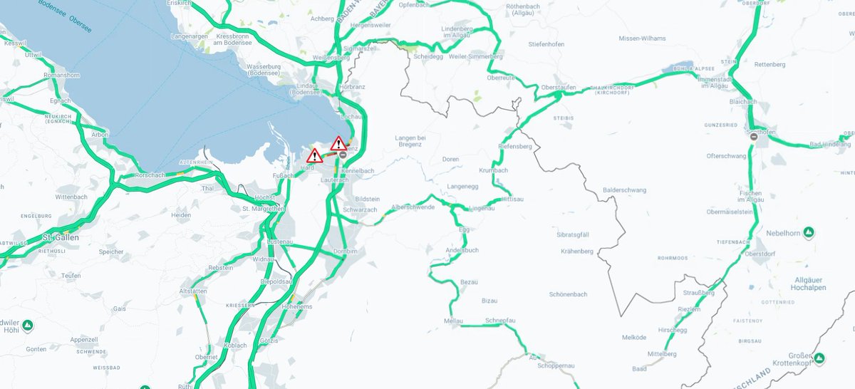 arboe123's tweet photo. L202, Schweizer Straße, in beiden Richtungen, in Bregenz, zwischen Felchenstraße und Seestraße, Stau und bis zu 25 min Zeitverlust (Überlastung) #verkehr #Oesterreich #Vorarlberg #Bregenz https://t.co/s3qOGGHu91