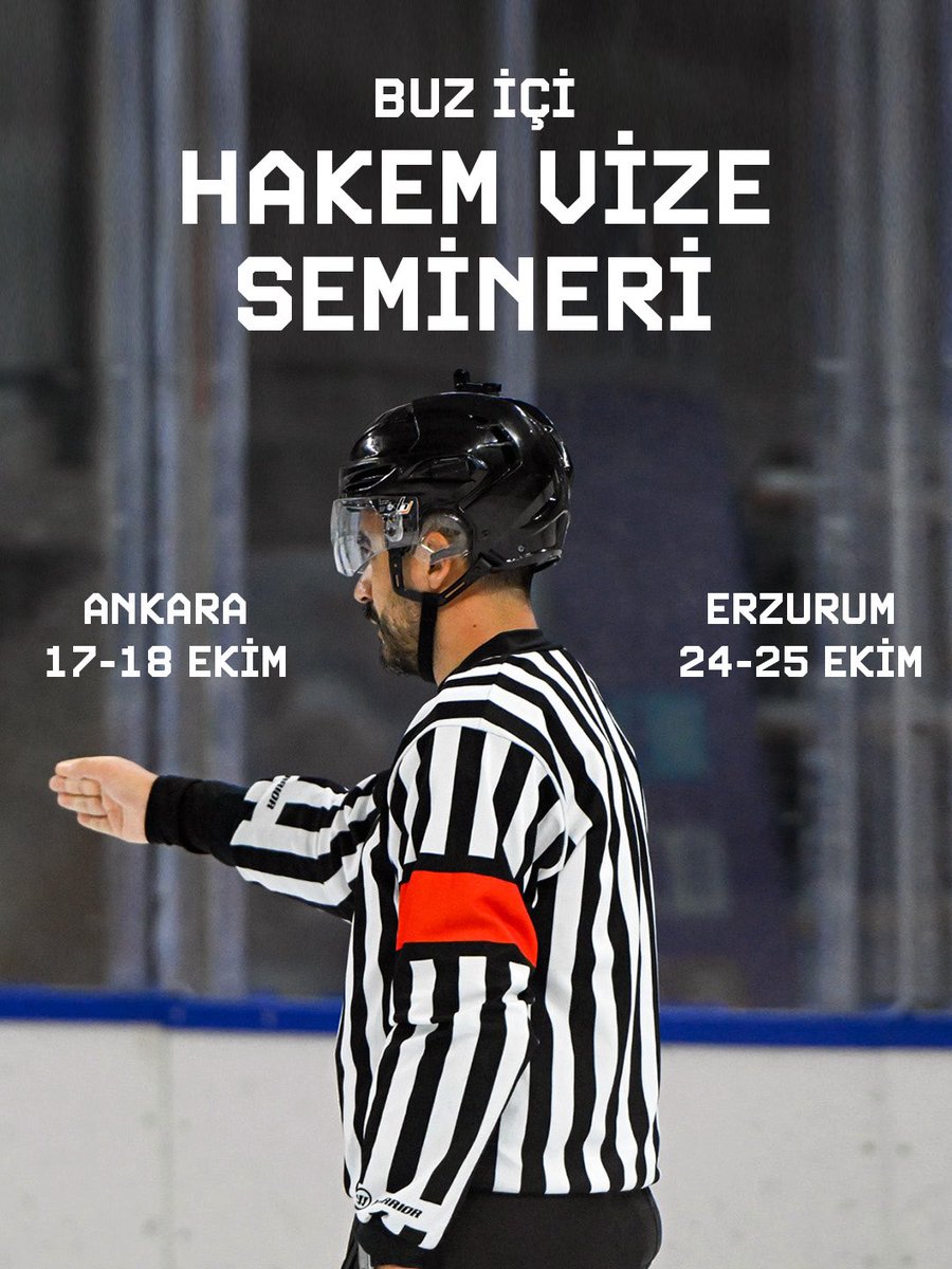 TBHForgtr's tweet photo. 📢DUYURU!

17 - 18 Ekim 2026 tarihinde Ankara ili hakemleri için, 24 - 25 Ekim 2026 tarihinde ise Erzurum ili hakemleri için 2026-2027 sezonu buz içi hakem vize semineri yapılacaktır. Samsun ilinde bulunan hakemlerimizin de Ankara'daki vize seminerine katılması gerekmektedir, Samsun'da ayrıca bir vize semineri açılmayacaktır. (İlgili seminer halihazırda geçen sezon hakemlik yapmış olup bu yıl da hakem lisansını vizeletmek isteyenler içindir.)

Detaylar ve katılım formu için web sitemizi ziyaret edebilirsiniz.

🔗https://t.co/ueLqbH4Ytl