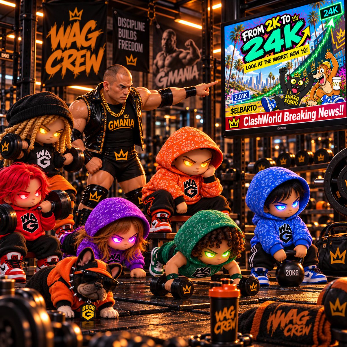 WAGcrew's tweet photo. Motivated at the $GMANIA Gym!!! Congrats to $Elbarto🥳
@clashpadfun @ElbartodoesX @EricOnChain__ https://t.co/3PQLgIs0pI