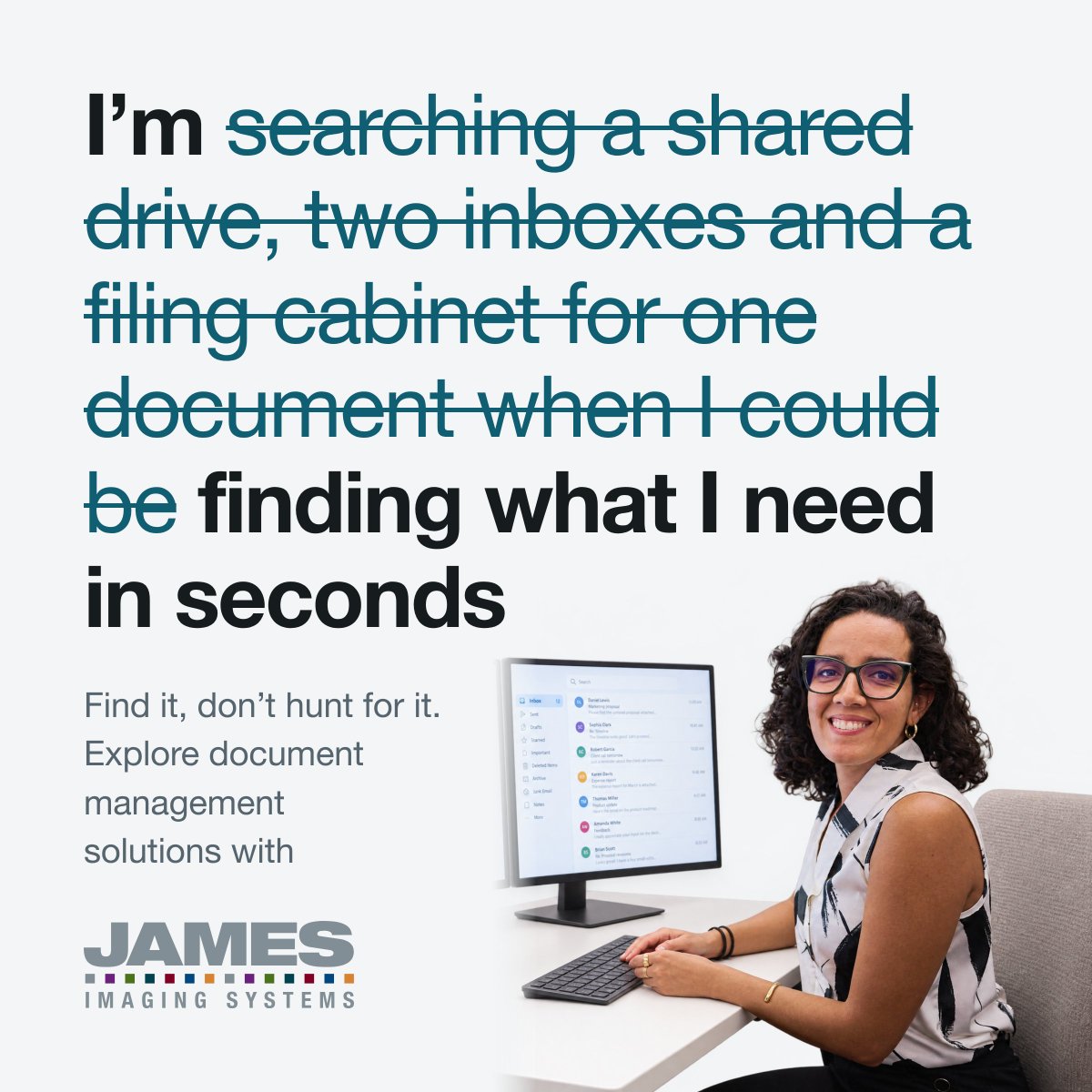 James_Imaging's tweet photo. Nobody schedules time to look for a document. But everyone knows the feeling of it eating into your day.

Document management makes one place the answer. Scan it once, index it, search by what's in the file.

What's the hunt costing your team?

https://t.co/HBH0pWx3qO https://t.co/flpp0G5Bk7