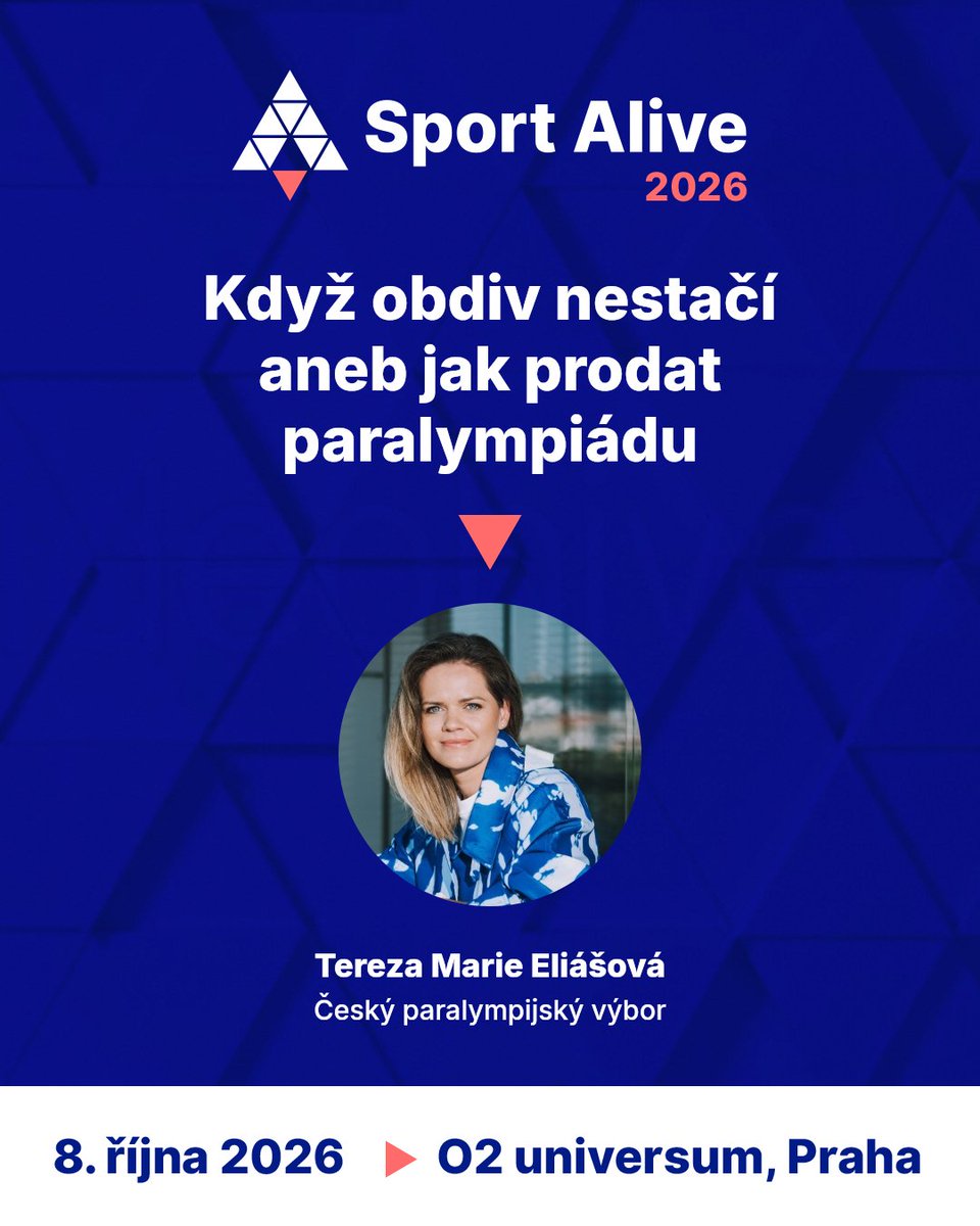 sport_alive's tweet photo. Ředitelka marketingu a médií Českého paralympijského výboru Tereza Marie Eliášová se na Sport Alive podělí o své zkušenosti se čtyřletým budováním marketingu @paralympicsCZ 

Představí dvě výrazné paralympijské kampaně, jejich výsledky i překážky, které brání většímu zájmu veřejnosti. Ukáže, jak dostat parasport blíž fanouškům a měnit způsob, jakým o něm společnost přemýšlí.

🎟️ Vstupenky ➡️ https://t.co/HWrZpmReIK
⏰ Časový harmonogram ➡️ https://t.co/VArX9V1TNh
📢 Témata konference & speakeři ➡️ https://t.co/4iM8abmgpA