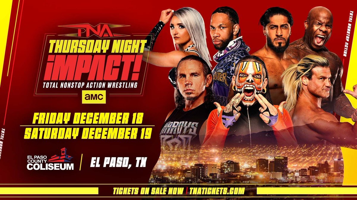 saulh44's tweet photo. TNA WRESTLING RETURNS TO EL PASO, TEXAS
The stars of TNA Wrestling — including Jeff Hardy, Matt Hardy, Nic Nemeth, Mustafa Ali and others — return to El Paso, Texas. https://t.co/9vG8oZj43e