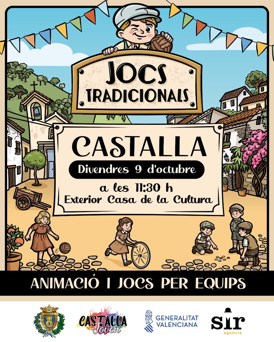 infoCastalla's tweet photo. 🔴🔵👉  #Castalla conmemora el 9 d’Octubre con una jornada de actividades para todos los públicos

✅ La programación incluye un pasacalles de dolçainers, juegos infantiles tradicionales y una paella gigante a beneficio de la Asociación Despertar

©📸https://t.co/e3sRBUEXe7 ® https://t.co/Yc1IqNVwyb