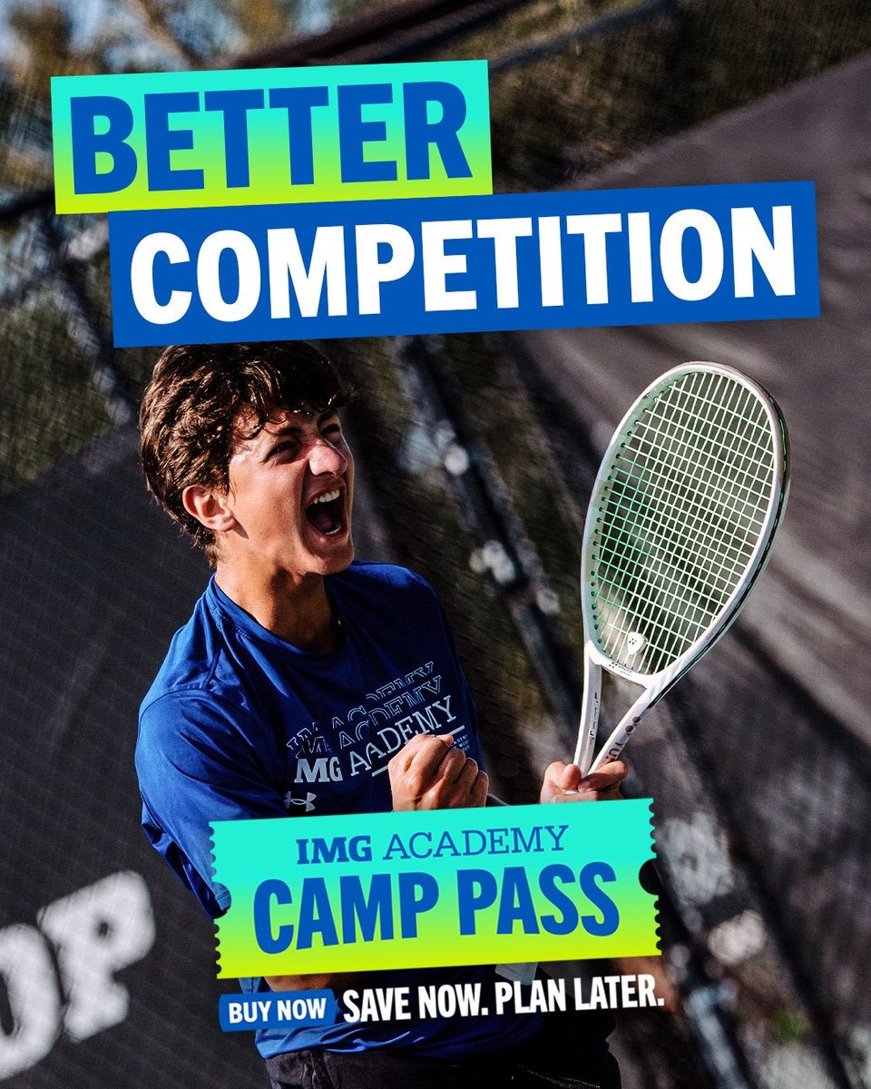 IMGAcademy's tweet photo. Better starts with a goal. Camp Pass helps build the plan. Reserve a 2027 IMG Academy Camp now, lock in our lowest rate of the year, and wait to choose your week until the rest of your athlete's schedule comes together. 

Get Camp Pass 💪: https://t.co/9ytOuqzdTP https://t.co/DEqfZa2vBH