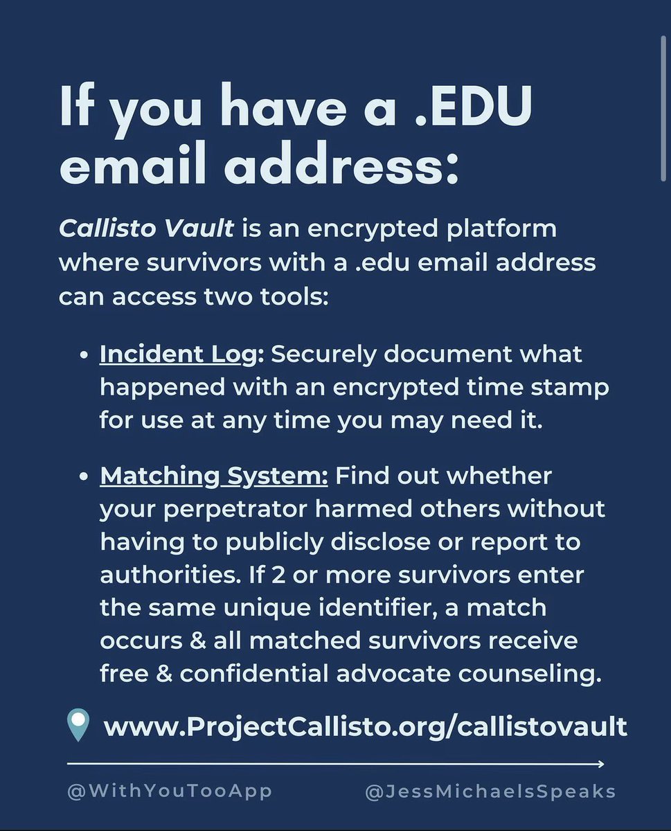 kunklesvape's tweet photo. anyways here are amazing resources for sa survivors in uni.  also support the withyoutoo app created by jess michaels who is a very outspoken epstein survivor. she’s truly the kindest person ive ever met and is constantly making updates/changes to the app when given feedback. https://t.co/R6wM7wMwgg