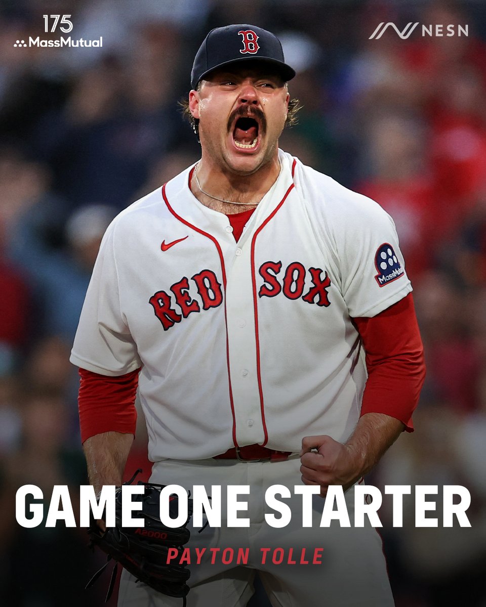 NESN's tweet photo. 🚨PAYTON TOLLE WILL START GAME 1 AGAINST THE YANKEES 🚨

SOXTOBER, presented by @massmutual https://t.co/xt8KsBLQki