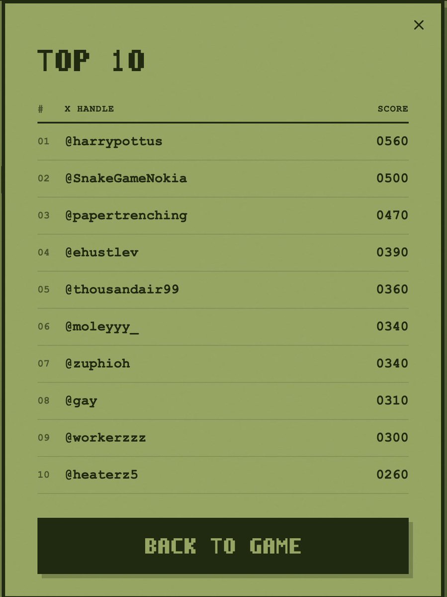 SnakeGameNokia's tweet photo. Just got the #2 score on Snake Game $SNAKE live on @Pumpfun stream.

Are you guys even trying???

See if you can beat it at https://t.co/gRuBy3E1tl https://t.co/0W5szW1iX4