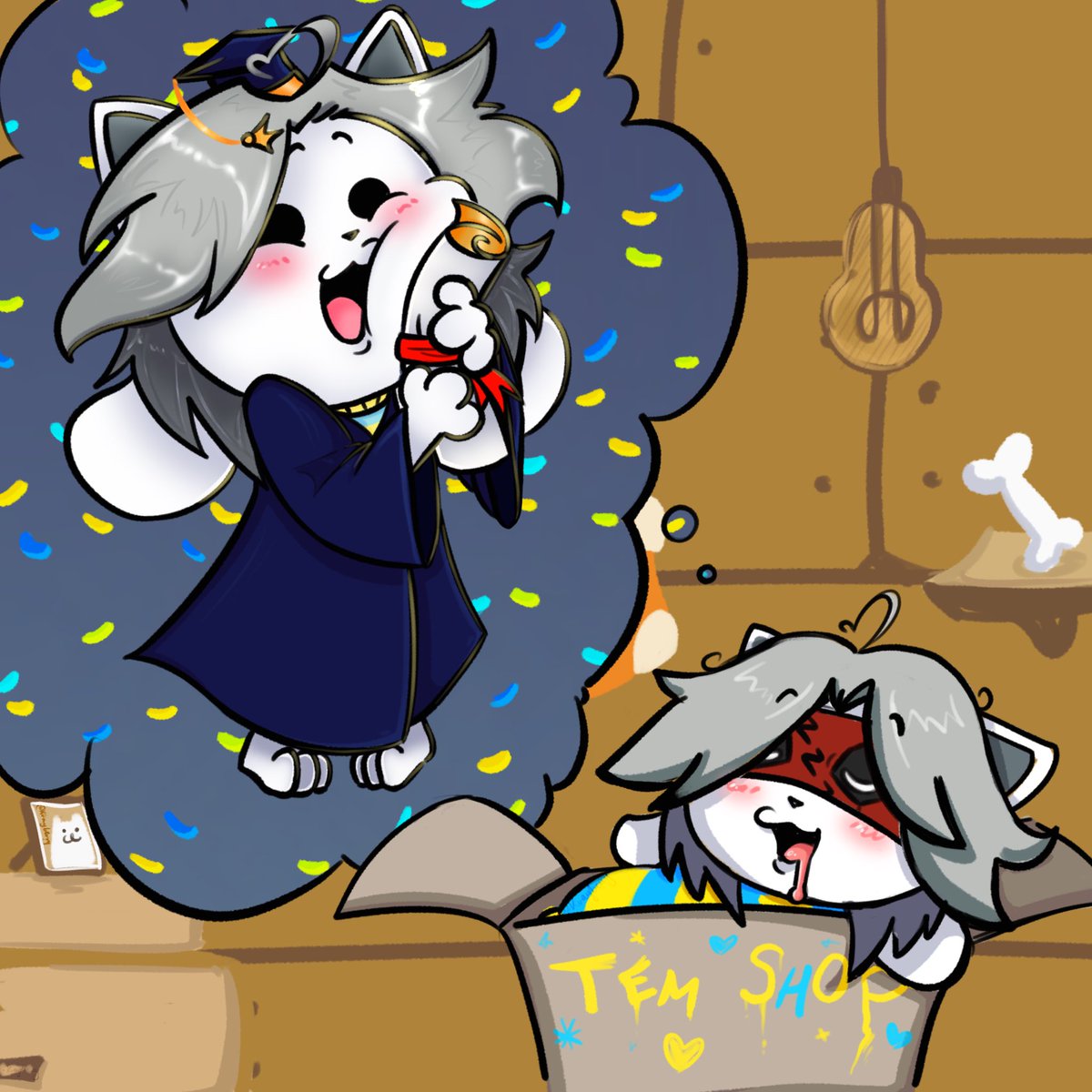Krayberry's tweet photo. hOII!! temmie u gotta WAKe UP!!! #Undertale #UndertaleFanart #Fanart https://t.co/I1rId6qsEk