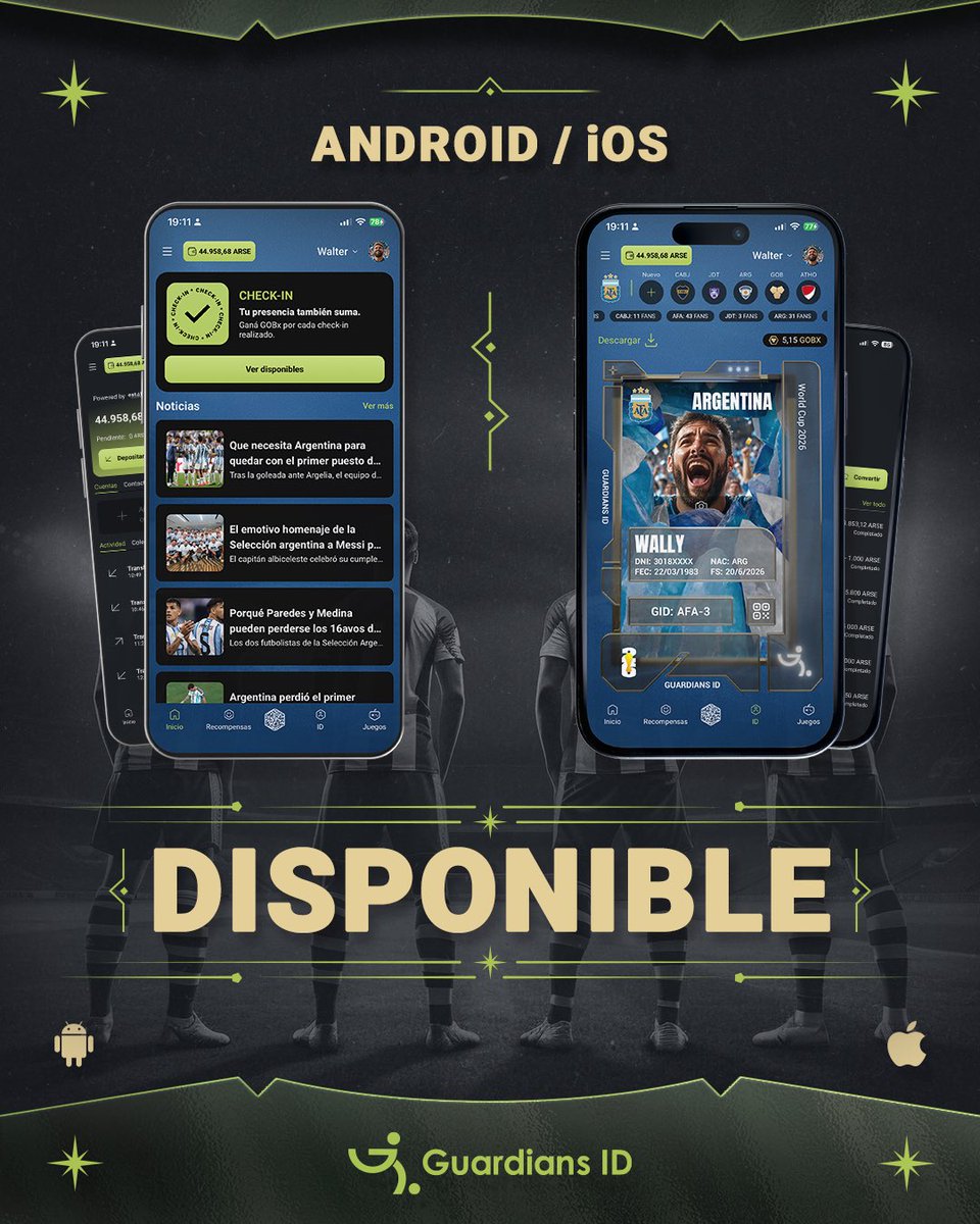 GuardiansID_ok's tweet photo. 🏟️ La pasión no se queda en la tribuna.

Está en tus colores, en cada partido y ahora también en tu celular. ⚽💙

📲 #GuardiansID ya está disponible en Android e iOS.

Llevá tus clubes y selecciones favoritas siempre con vos. 🪪🔥

✨ Viví tu pasión en todas partes. https://t.co/vy28u70Hlx