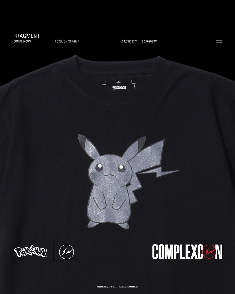 JustFreshKicks's tweet photo. FRAGMENT x POKÉMON ⚡️🔜

The full collab will be available exclusively at the Gift Shop during ComplexCon LA.

📅 October 3rd–4th https://t.co/53sPEWqnII