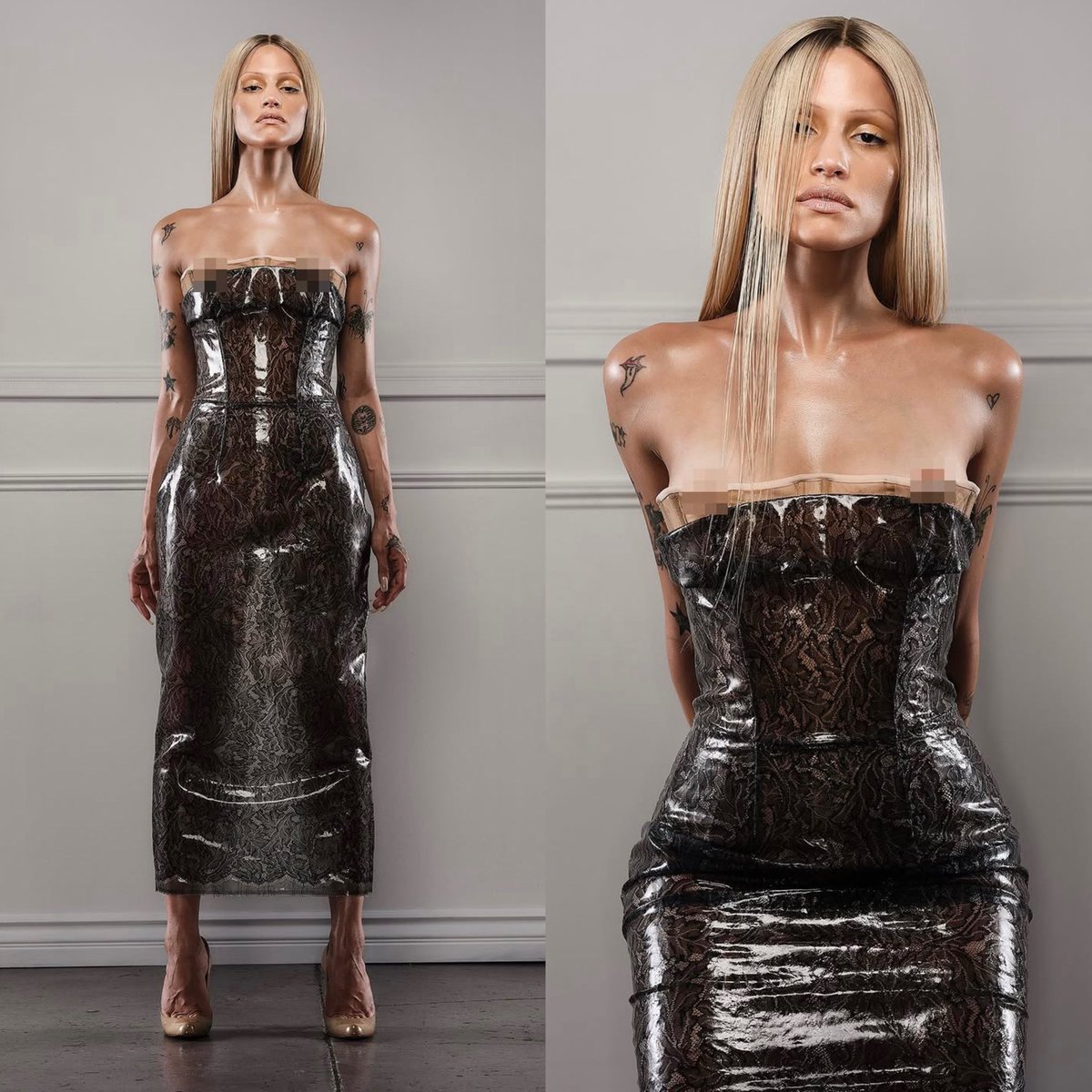 saintdemie's tweet photo. gabbriette in custom + archive chrome hearts and it’s a reminder that the brand’s universe extends beyond its most recognizable pieces! https://t.co/kEJ276buj8