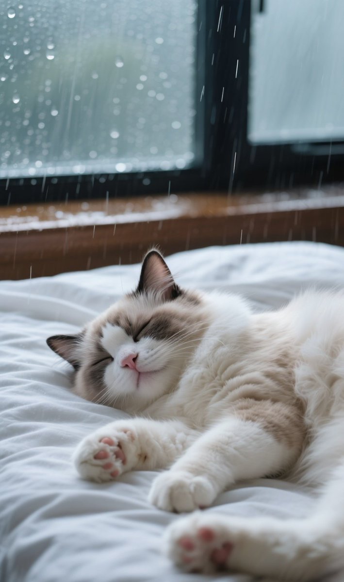 LessieDebaets's tweet photo. This rainy Saturday just got cozier with my fur buddy curled up next to me. No plans needed—just purrs and pure comfort. https://t.co/MBBe8hmhQi