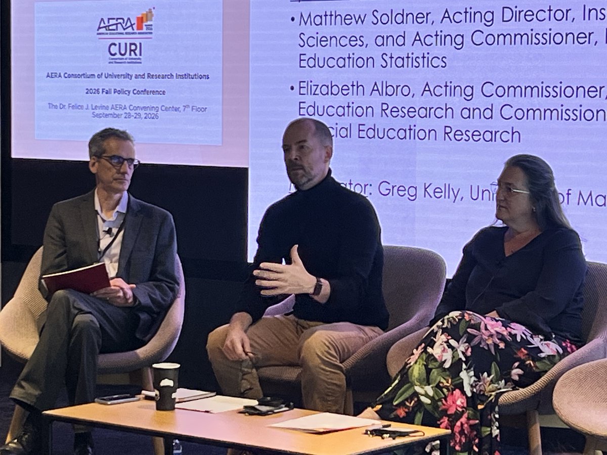 AERA_EdResearch's tweet photo. We've kicked off the 2026 Fall Policy Conference for AERA-CURI! This morning began with conversations on Department of Education interagency agreements, IES priorities and opportunities, and building institutional trust through strategic communication. https://t.co/CrucoKTB9F