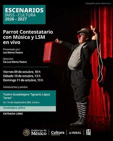 PrestSociales's tweet photo. ¡El teatro está listo para recibir a Parrot Contestatario!
Viernes 9 de octubre | 18:00 h
Sábado 10 de octubre | 13:00 h
Domingo 11 de octubre | 13:00 h
Teatro Guadalajara “Ignacio López Tarso”
Av. 16 de Septiembre No. 868, Centro, Guadalajara, Jalisco.
¡Entrada libre! https://t.co/Son0EnZCsu