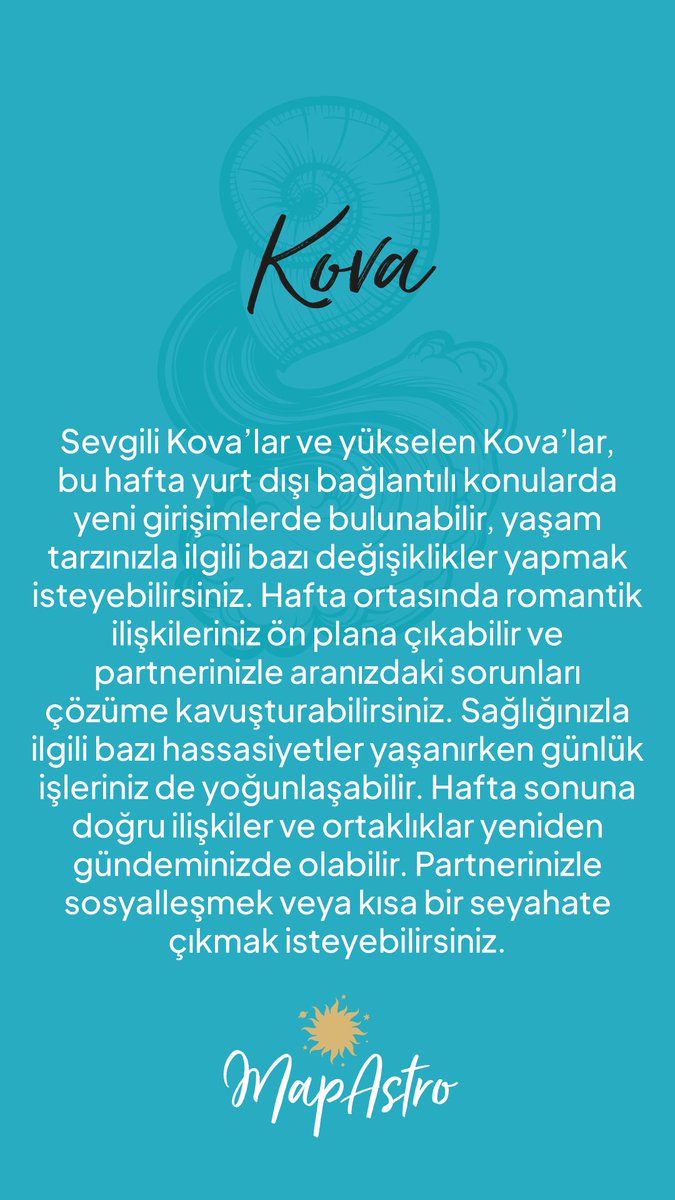 Mapastroapp's tweet photo. ✨ 28 Eylül - 4 Ekim Haftası Burç Yorumları ✨🔮

(Yay - Oğlak - Kova - Balık) https://t.co/c9Q1d1IU7U
