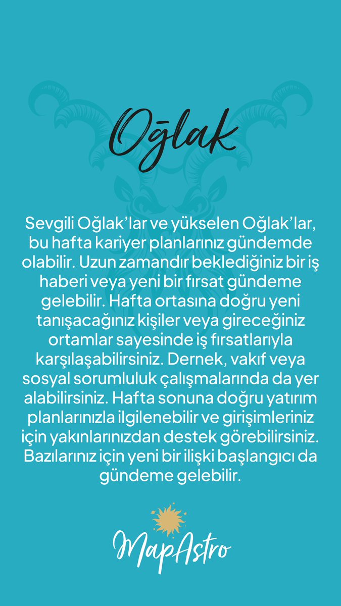 Mapastroapp's tweet photo. ✨ 28 Eylül - 4 Ekim Haftası Burç Yorumları ✨🔮

(Yay - Oğlak - Kova - Balık) https://t.co/c9Q1d1IU7U