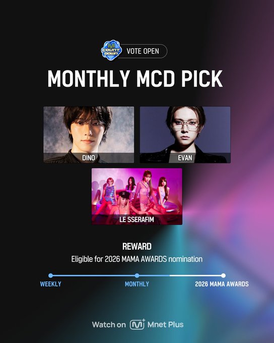 Evanasiabase's tweet photo. [🗳️] MNET: MONTHLY MCD PICK STAGE

EVERs, Evan has been nominated for the Monthly MCD Stage! Voting is open for 1 day only, so please don’t miss it 🫶

1st place will earn MAMA 2026 nomination eligibility. Every vote counts, so let’s show Evan our support! 💙 https://t.co/GT3QOjAhvg
