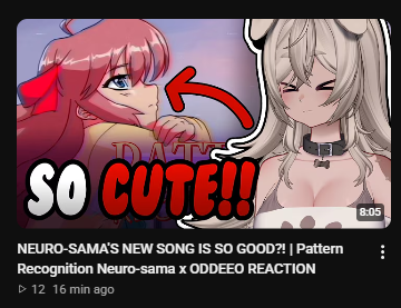 PawtopsyVT's tweet photo. Hey, Boneheads! New Neurosama x ODDEEO Pattern Recognition Reaction out now!! https://t.co/EokP1yRcj9