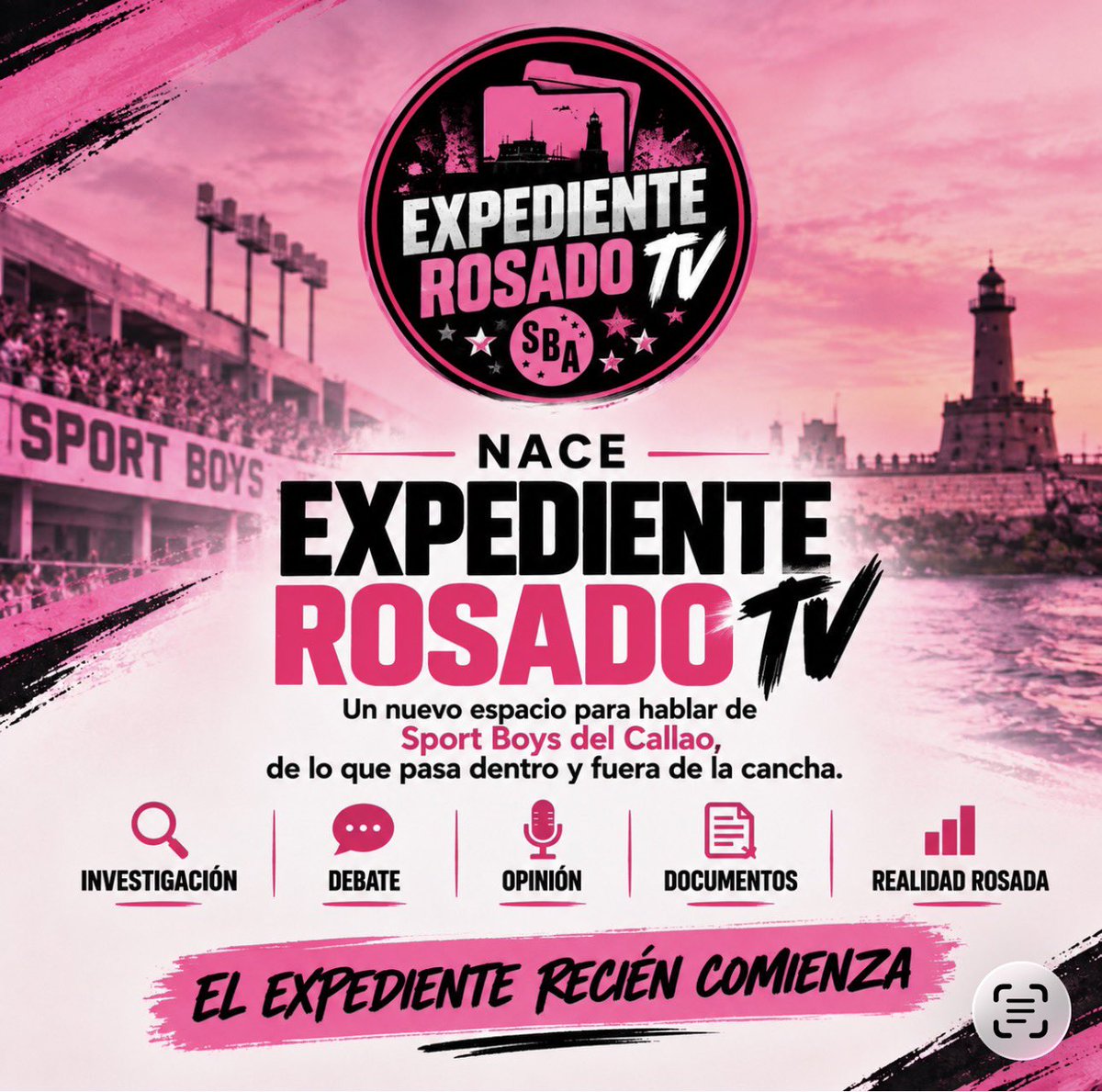 Expedientesba's tweet photo. 📁 SE ABRE EL EXPEDIENTE

Nace EXPEDIENTE ROSADO TV.

Un nuevo espacio para hablar de Sport Boys del Callao con investigación, documentos, entrevistas, debate y opinión.

Sin miedo a preguntar.
Sin dejar temas en el archivo.

🩷🖤 El expediente recién comienza.
@Gustavo_p4 https://t.co/57V6YL6LFt