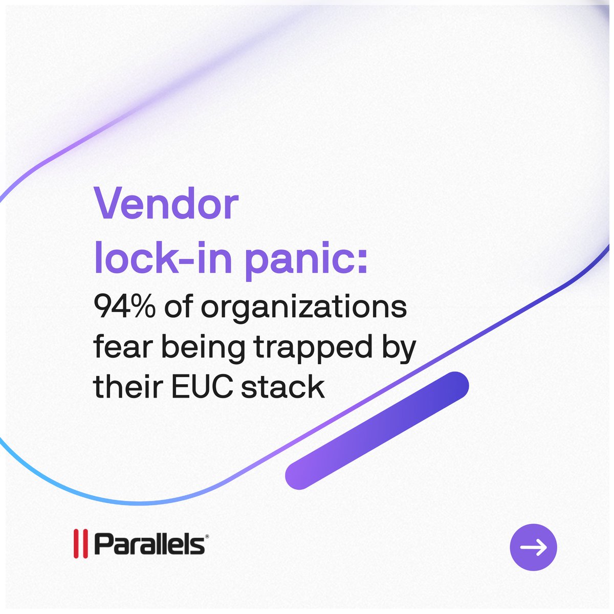 parallels's tweet photo. Our 2026 Cloud #Survey shows that 94% of IT leaders fear vendor lock-in &amp; it's reshaping EUC strategy.

➡️ 66% are actively seeking a new VDI/DaaS solution
➡️ 53% plan to implement within the next 4–6 months

Get the full details in the survey report: https://t.co/8xxCgWvd78 https://t.co/Zc240ASvzi